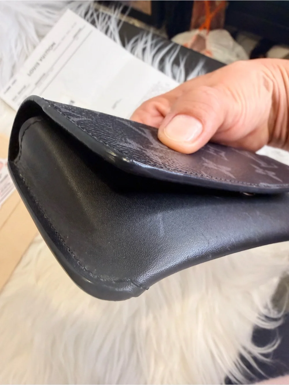 Louis Vuitton Black Eclipse Monogram  “Woody” SUNGLASS case